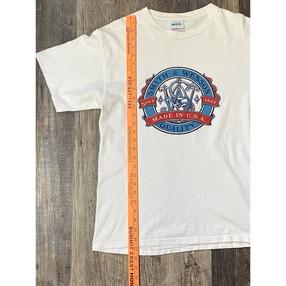 Vtg Smith & Wesson Mens T-Shirt Large Single Stitch USA Gun Graphic Tee Flaw - Picture 7 of 10